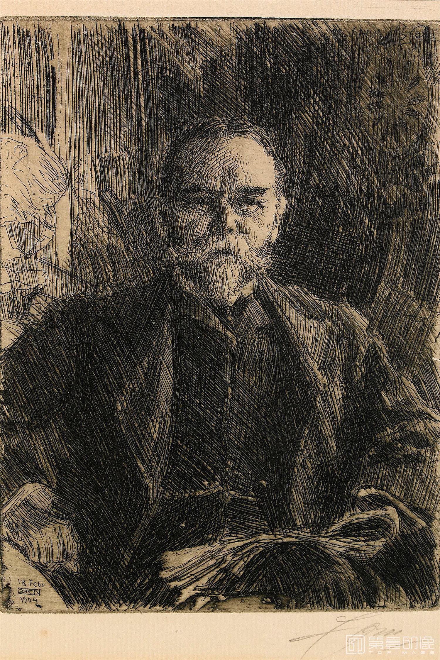 素描-安德斯·佐恩 Anders Zorn作品-201